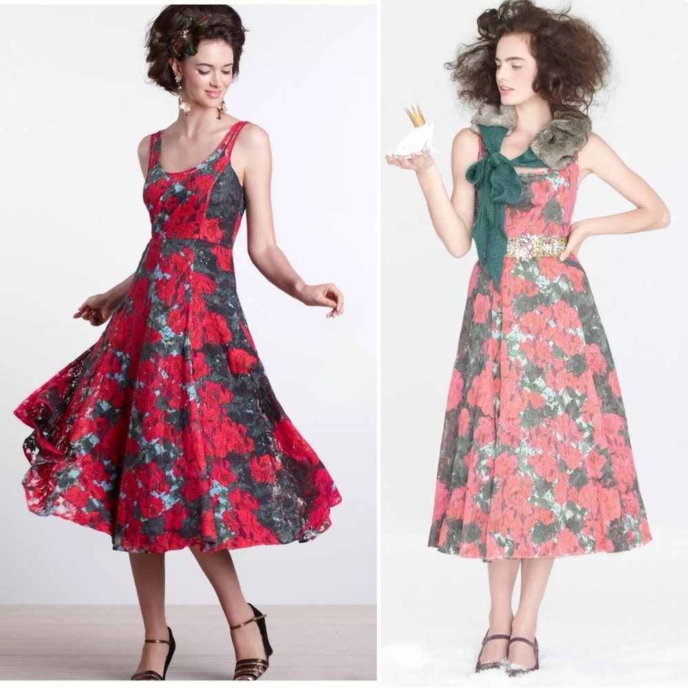 Anthropologie Tracy Reese Noisette RARE Floral Lace Midi Dress XS 2 - Picture 3 of 14